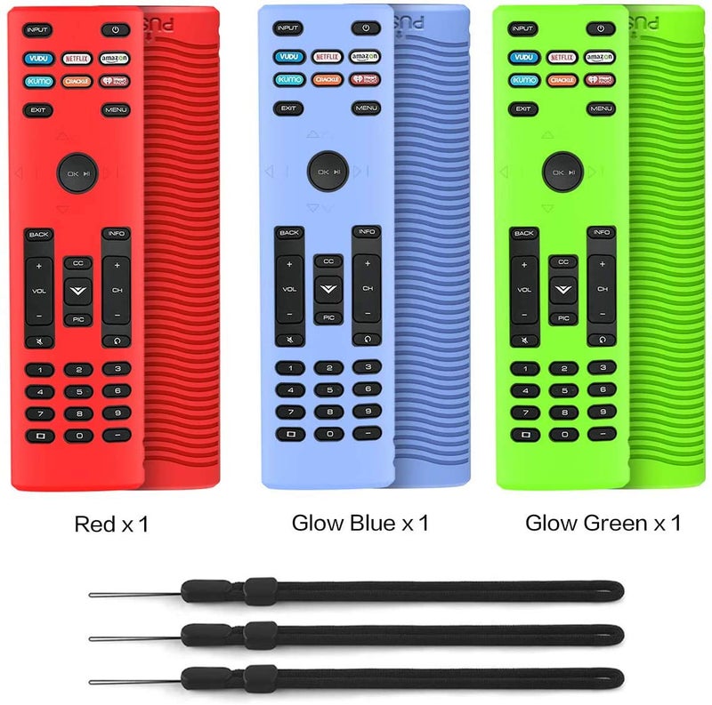 TOLUOHU [3 Pack] Case for Vizio XRT136 Remote Control, Smart TV Remote Cover With Lanyard (Shockproof/Anti-Slip/Lightweight) - Glow Skin Sleeve - Image 3
