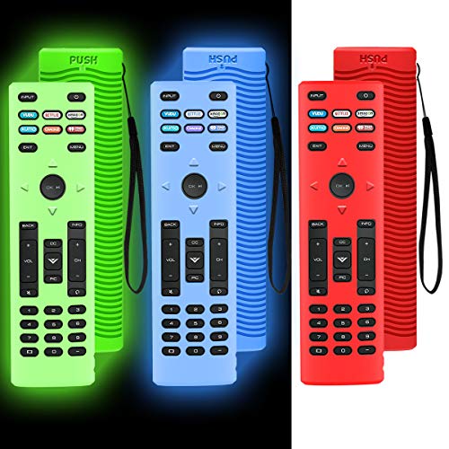 TOLUOHU [3 Pack] Case for Vizio XRT136 Remote Control, Smart TV Remote Cover With Lanyard (Shockproof/Anti-Slip/Lightweight) - Glow Skin Sleeve - Image 1