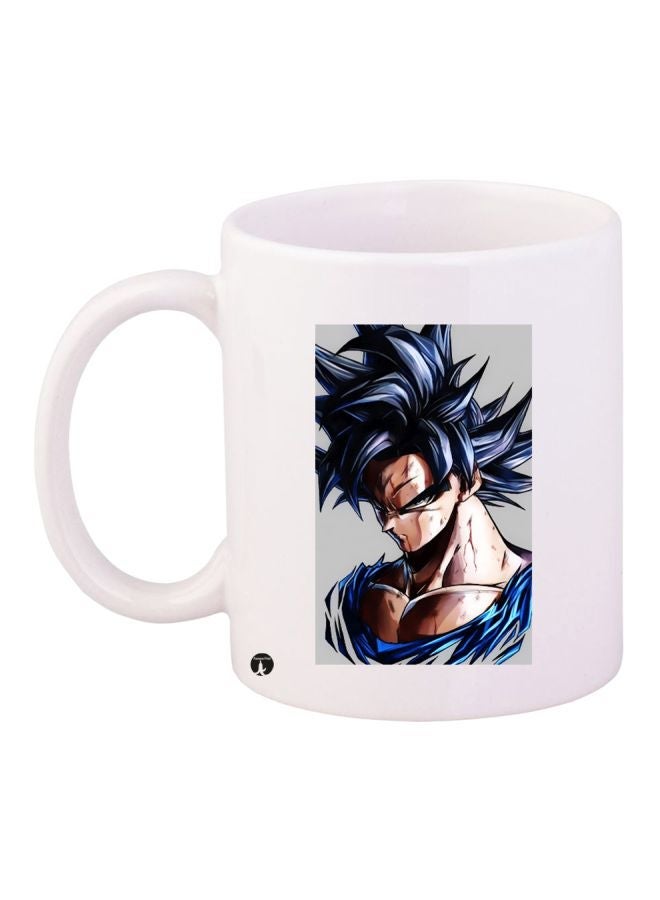 Cartoon Printed Coffee Mug White/Beige/Blue 11ounce