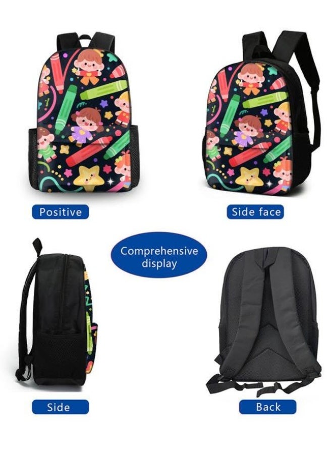 Bright Li Fire Unlock the new fashion of childish fun! Three-piece set of bags, cartoon elements for children and teenagers (students, children, friends' outings, mountain climbing, schooling, etc. can be used) - 6  - Image 3