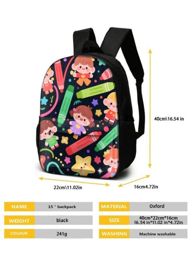 Bright Li Fire Unlock the new fashion of childish fun! Three-piece set of bags, cartoon elements for children and teenagers (students, children, friends' outings, mountain climbing, schooling, etc. can be used) - 6  - Image 5