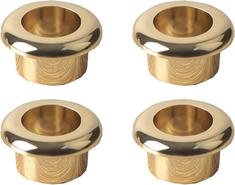 Dual Size 18mm 25mm ABS Cable Grommet Desk Hole Cover 4 Pack Gold Electroplated Finish - Image 1