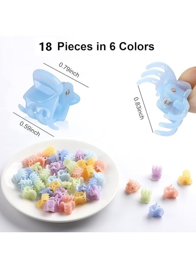 18Pcs Colorful Mini Hair Claw Clips, Small Hair Clips for Girls Women Fine Hair Plastic Multifunction Clamp Clips Hair Accessories Gifts - Image 5