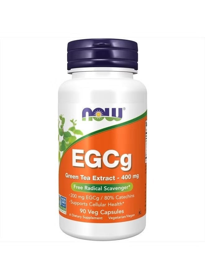 ناو NOW Supplements, مستخلص الشاي الأخضر EGCg 400 مجم، طارد الجذور الحرة*، 90 كبسولة نباتية - Image 1