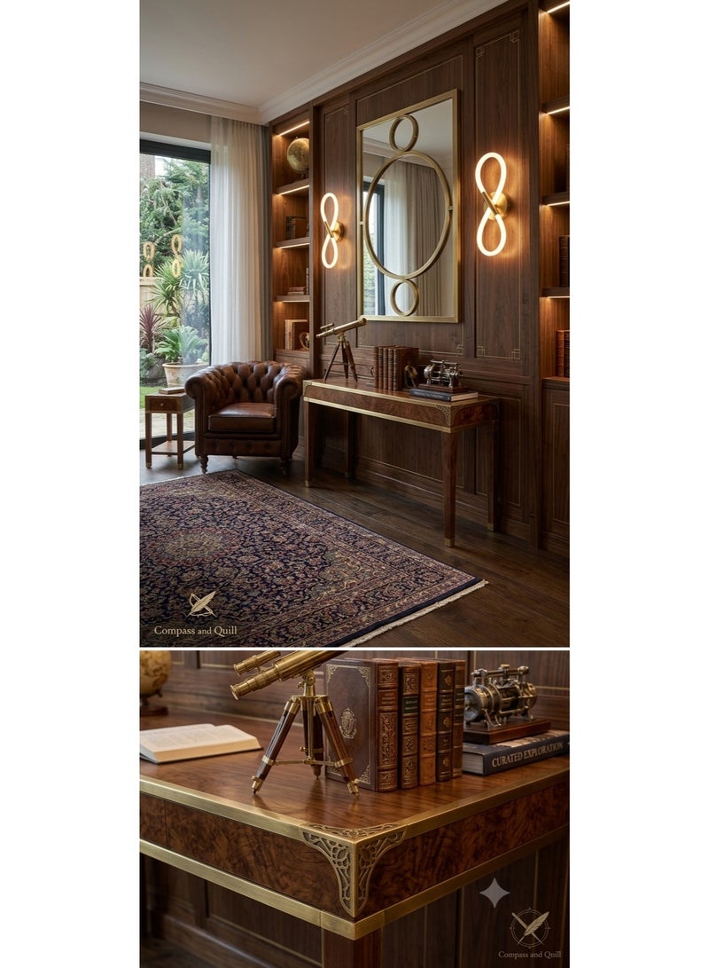 Modern wall sconce with an infinity symbol design - gold - Image 3