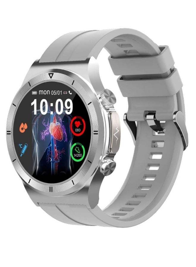 AROAQ Glucose Monitoring Smart Watch with ECG, Bluetooth Call, Heart Rate, SpO2, BP & Sleep Tracker – 24 Sports Modes, Waterproof Fitness Watch for Men & Women , Gray - Image 1