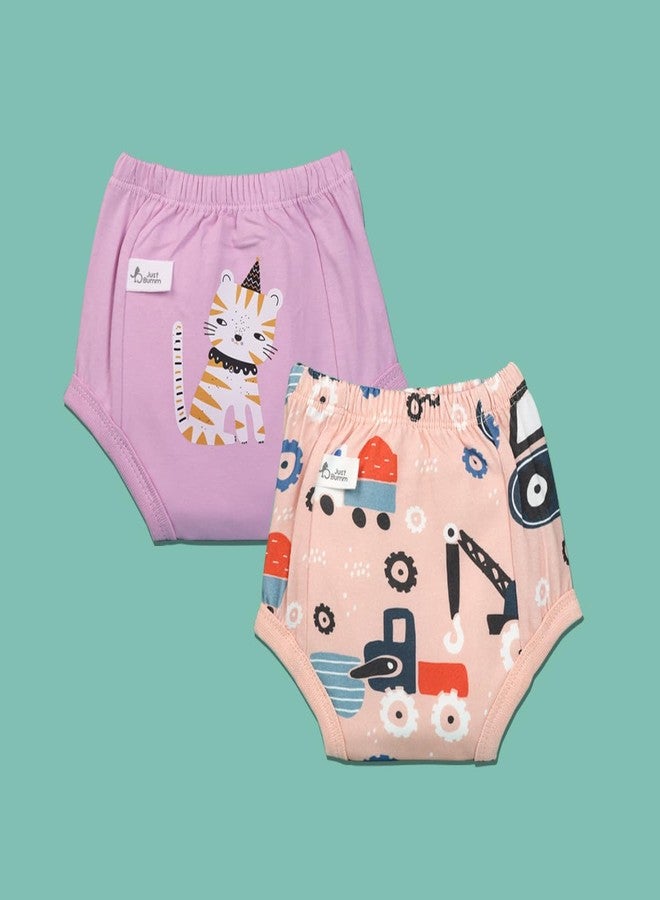 Just Bumm Potty Pants for Toddlers, Pull-up Padded Underwear with 4 layers of Organic Cotton Padding & Cotton Inner, Ideal for Potty Training 2-3 Year Babies (Paws & Builders) - Image 2