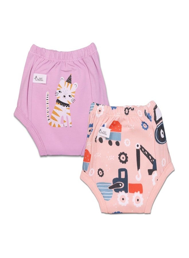 Just Bumm Potty Pants for Toddlers, Pull-up Padded Underwear with 4 layers of Organic Cotton Padding & Cotton Inner, Ideal for Potty Training 2-3 Year Babies (Paws & Builders) - Image 1