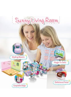 SYOSI 6-12 Girl's Dream Home Building Blocks Kit Educational Toy, Build Girl's Bedroom Living Room Kitchen, 3 Building Methods 194 Pieces  - Image 2
