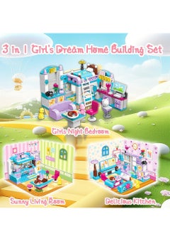 SYOSI 6-12 Girl's Dream Home Building Blocks Kit Educational Toy, Build Girl's Bedroom Living Room Kitchen, 3 Building Methods 194 Pieces  - Image 5