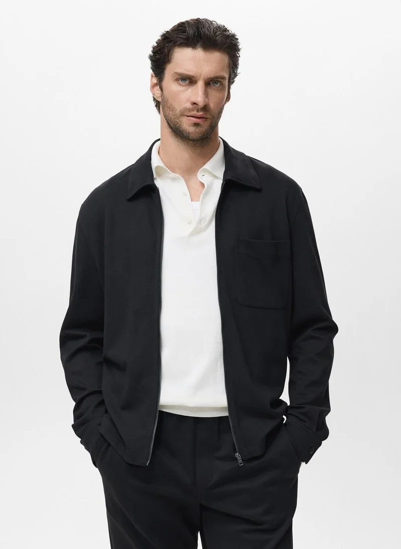 Mango Man  Zip-up sweatshirt with pocket for Men | Best Price UAE