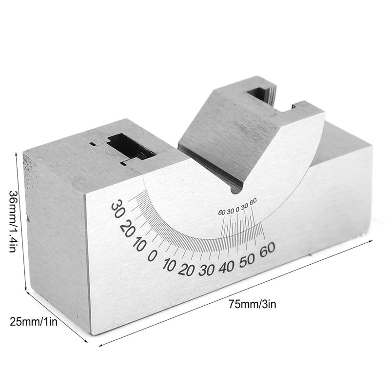 Micro 3 * 1 * 1.4inch High Precision Angle Gauge Block Angle V Block 0-60° with Wrench for Milling Lathe - Image 2