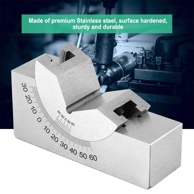 Micro 3 * 1 * 1.4inch High Precision Angle Gauge Block Angle V Block 0-60° with Wrench for Milling Lathe - Image 4