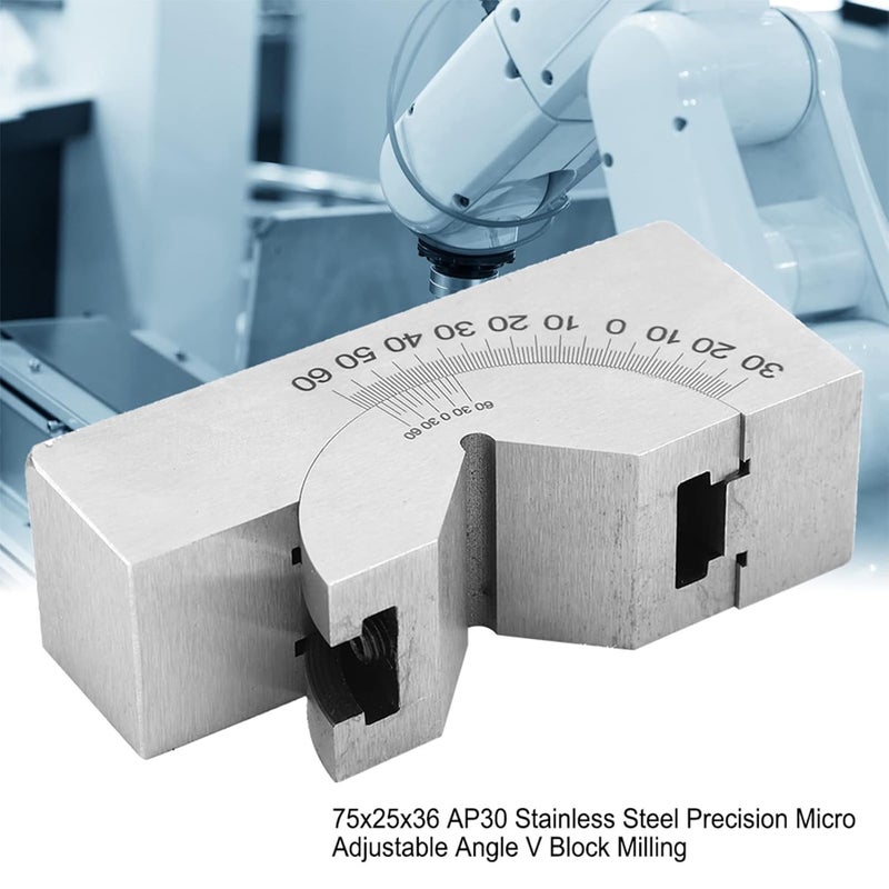 Micro 3 * 1 * 1.4inch High Precision Angle Gauge Block Angle V Block 0-60° with Wrench for Milling Lathe - Image 3