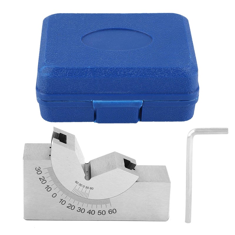 Micro 3 * 1 * 1.4inch High Precision Angle Gauge Block Angle V Block 0-60° with Wrench for Milling Lathe - Image 1