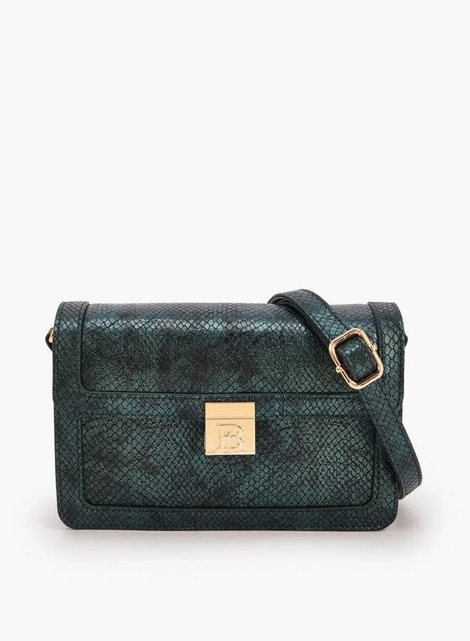 Flora Bella By Shoexpress Flora Bella Textured Crossbody Bag with Detachable Shoulder Strap Ramadan Collection
