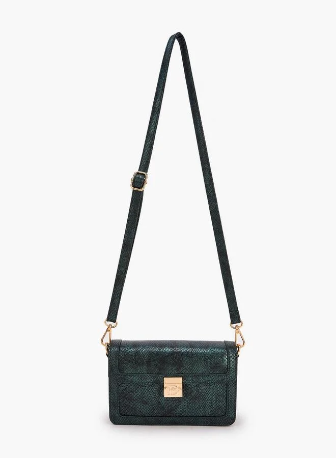 Flora Bella By Shoexpress Flora Bella Textured Crossbody Bag with Detachable Shoulder Strap Ramadan Collection