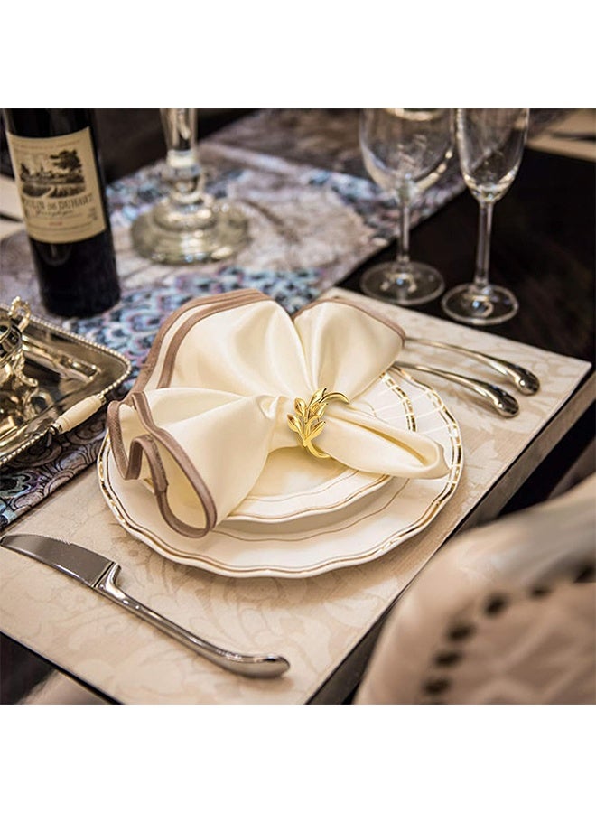 12Pcs Premium Golden Maple Leaf Napkin Ring Holders Elegant Reusable Alloy Tableware Accessories for Weddings Eid Gatherings Dinner Parties Holiday Feasts Home Kitchen Dining Café Formal Events - Image 5