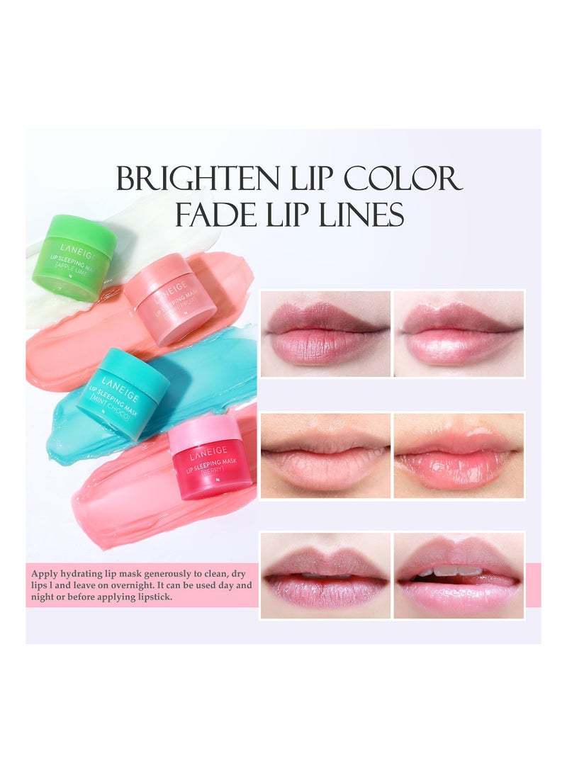 KASTWAVE Lip Sleeping Mask Set, Tinted Lip Balm, Overnight Treatment Lip Care, Moisturizing Berry Lip Mask for Chapped Cracked Dry Lips, Reduce Lip Lines for Women Girls - 4 Colors  - Image 2