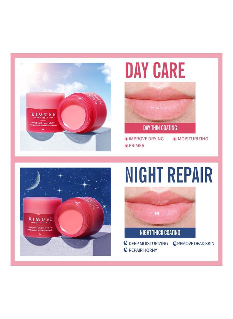 KASTWAVE Lip Sleeping Mask Set, Tinted Lip Balm, Overnight Treatment Lip Care, Moisturizing Berry Lip Mask for Chapped Cracked Dry Lips, Reduce Lip Lines for Women Girls - 4 Colors  - Image 4