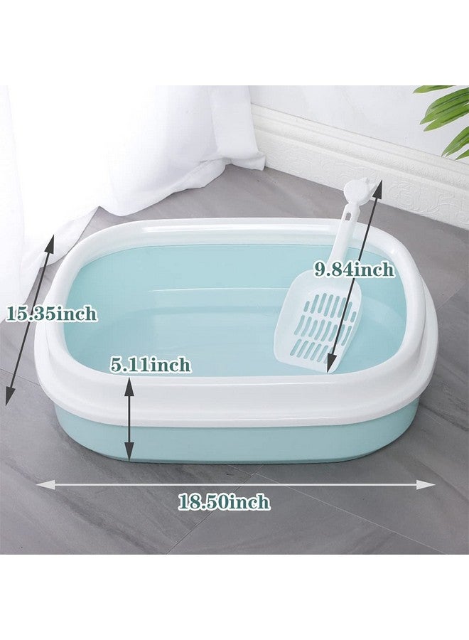 صينية صندوق قمامة القطط مع مغرفة مجانية | تصميم شبه مغلق وجودة متينة | مناسب لجميع القطط البالغة والقطط الصغيرة - ألوان متنوعة - Image 5