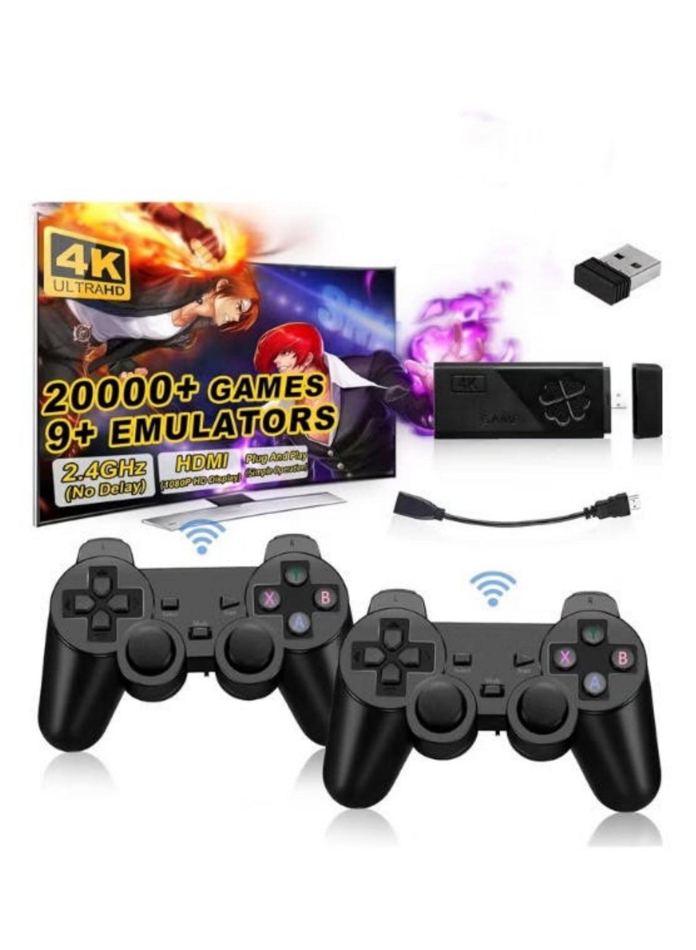 M8 Retro Dual-Player Gaming Console 2.4G Wireless Controller + 1080P HD | 20,000+ Classic Games Built-in | Supports 10 Emulators | Plug-and-Play | Family Entertainment & Nostalgia Essential