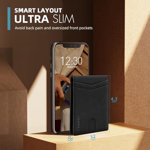 RUNBOX Wallet for Men and Women Slim Rfid Leather 2 ID Window With Gift Box - Image 2