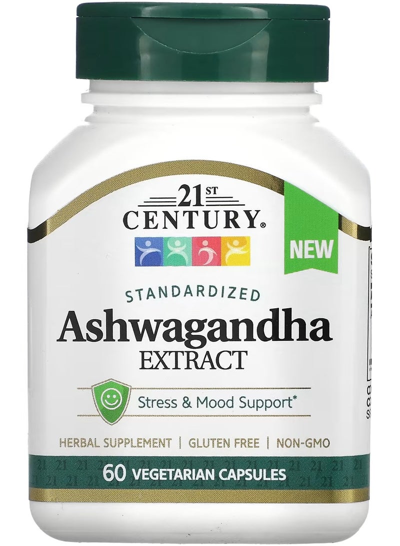 21st Century Standardized Ashwagandha Extract, 60 Vegetarian Capsules - Image 1