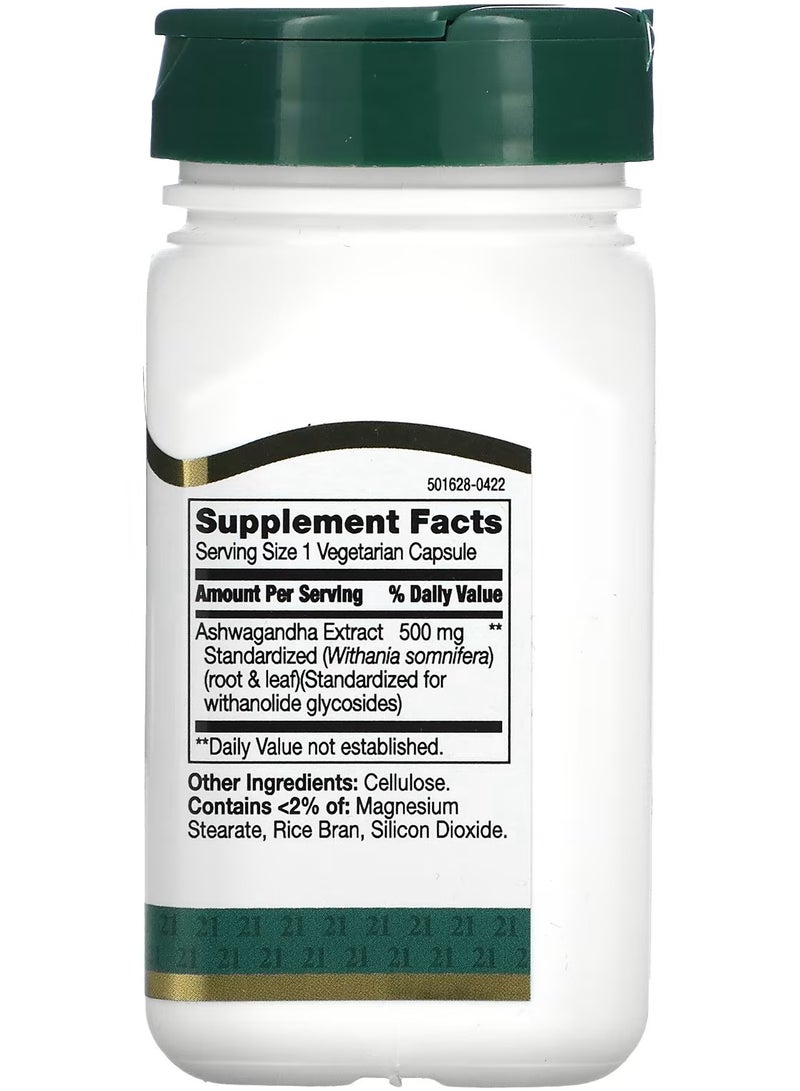 21st Century Standardized Ashwagandha Extract, 60 Vegetarian Capsules - Image 2