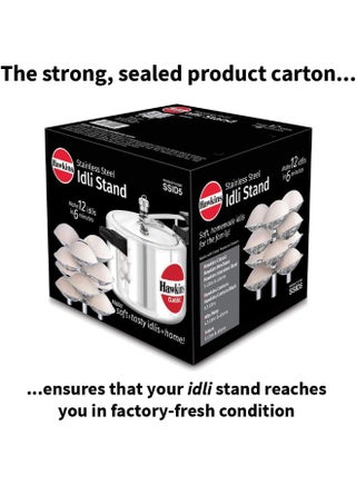 Hawkins Stainless Steel Idli Stand 12 Idlis,(For Litre And