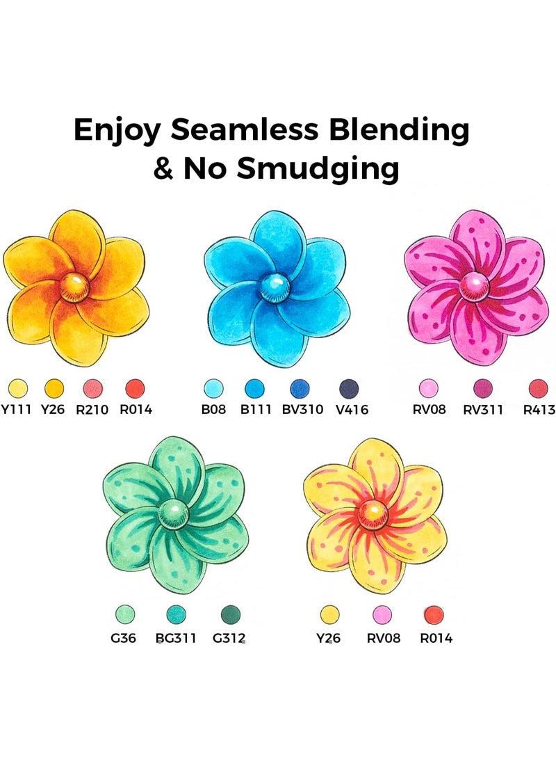 Ohuhu Honolulu 320 Colors Dual   Tips Alcoh Art Markers, Brush & Chisel - Image 3