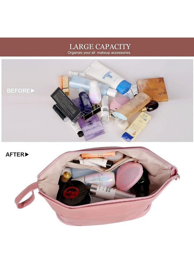 divinezon Women Travel Make Up Toiletry Organizer Pouch Double-Layered Dry and Wet Separation Bag | Lather | Pink - Image 5