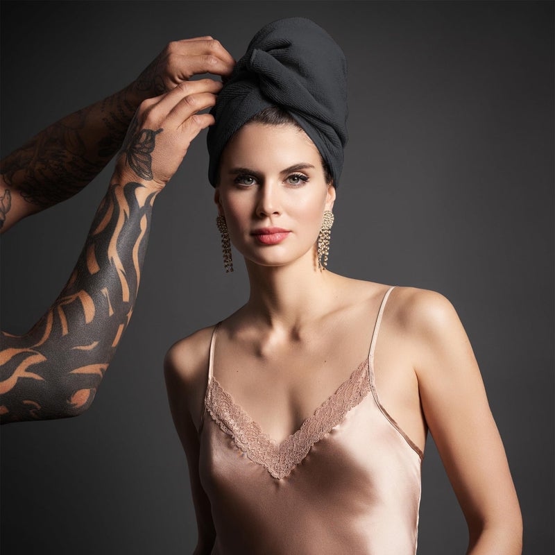 Fromm Softees Microfiber Salon Hair Towels For Hairstylists  Barbers  Spa  Gym In Black  16"" By 29""  10 Count Perfect Hair Care Towel For Drying Curly  Long  Wavy Hair - Image 3