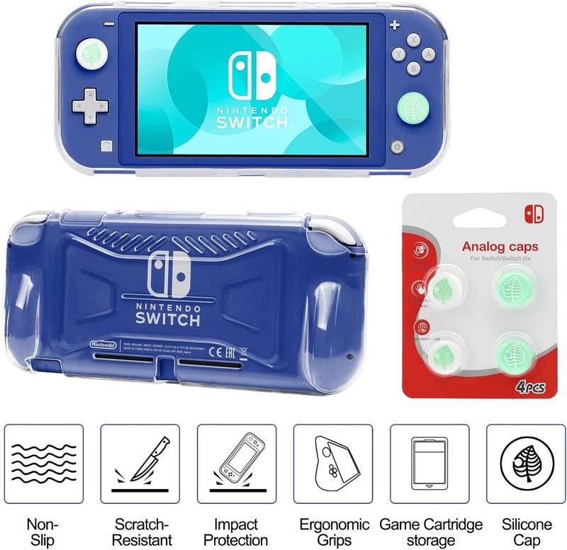 حزمة إكسسوارات Nintendo Switch Lite، تشمل حقيبة للحمل، غطاء للهاتف مصنوع من TPU مع واقي للشاشة، محطة شحن، قاعدة للعب، حافظة لبطاقات الألعاب، كابل USB، قلم استشعار (Stylus)، وأغطية للإبهام لجهاز Nintendo Switch Lite (اللون الأزرق). - Image 5