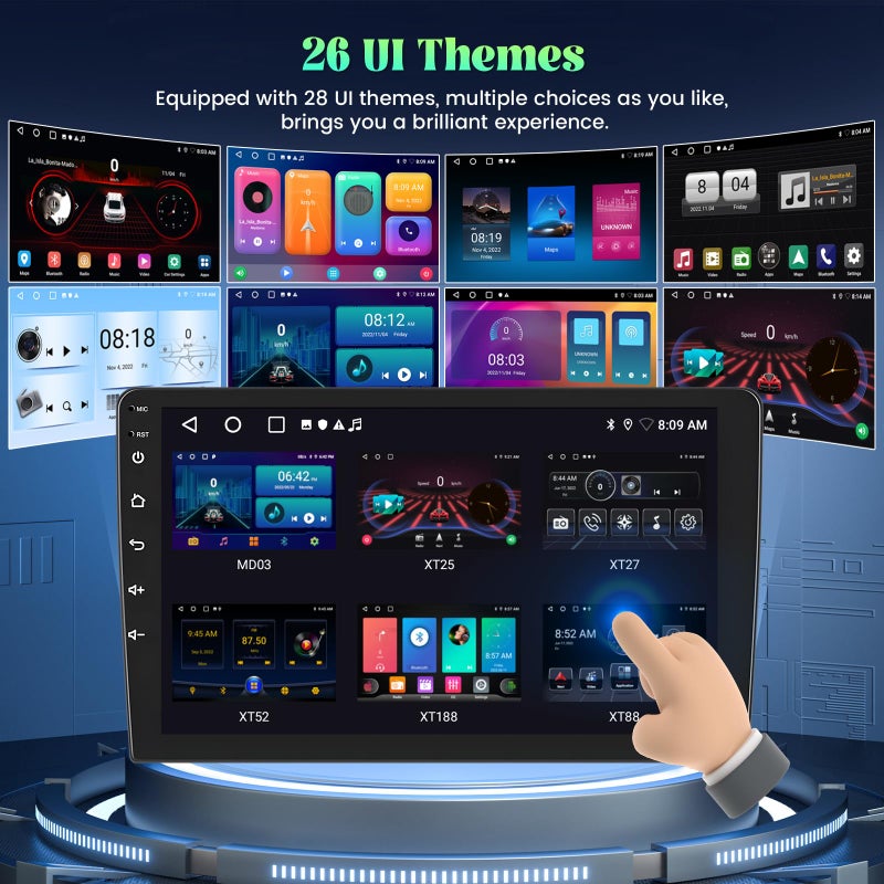 Roinvou 2+32G Android CarPlay Stereo for 2005-2012 Toyota Corolla EX, 9'' Touch Screen in-Dash GPS Navigation with Built-in Wireless CarPlay Android Auto Support Mirror Link BT RDS AHD DSP - Image 4