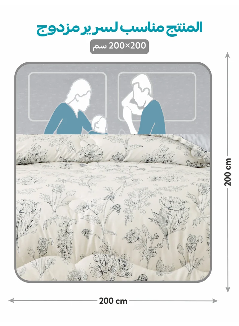 Donetella KING 6-Pcs Printed King Comforter Set | Fits 200x200 cm Size Bed | Soft Brushed Microfiber | Reversible Printed Comforter | 350 GSM Down Alternative Fill  | Best Price UAE