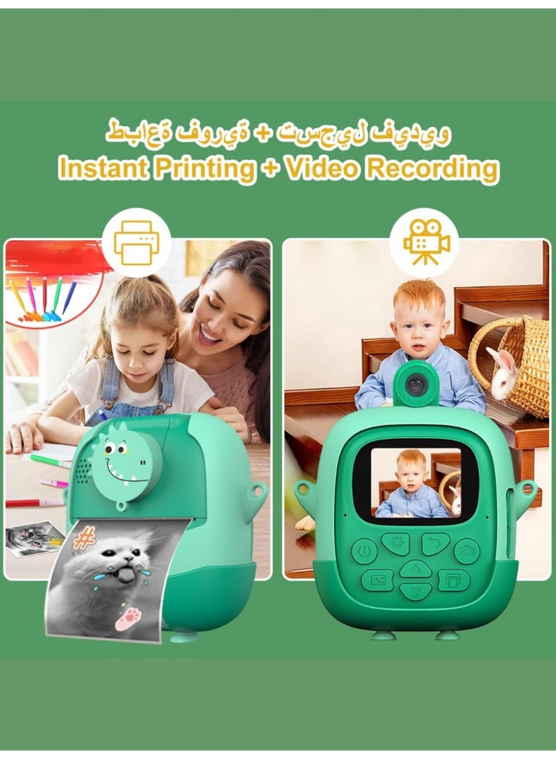Kids Instant Print Camera, Kids Camera Gifts, 720P HD Digital With 1 Print Paper, 32GB Card Reader, Selfie Photo Video Birthday Gift for Toddler Boys Girls, Mini Rechargeable Child Digital Camera Shockproof Video Camcorder Gifts - Image 2