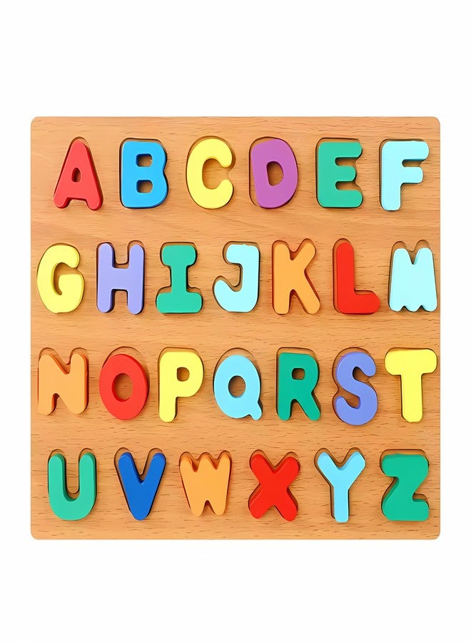 Dishvy® Toddler Wooden Alphabet Learning Toys, Educational Preschool Toys, Baby Shower Gift, Set of 1 (Only Alphabet) - Image 1