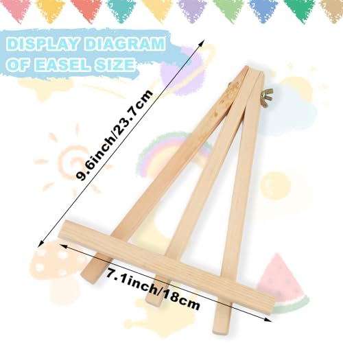 DSUWAZU 4PCS 9 Inch Wood Easels, Tripod, Painting Party Easel, Kids Student Tabletop Easels for Painting, Easel Stand for Painting Canvases, Portable Canvas Photo Picture Sign Holder. - Image 2