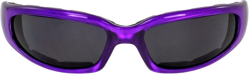 Global Vision نظارات موتوسيكل أمان مبطنة من جلوبال فيجن شيكاغو للنساء - إطار بنفسجي مع عدسات شفافة وسوبر داكنة - Image 5
