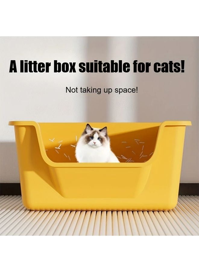 Matcha Green Semi Enclosed Cat Litter Box Splash Proof Easy Cleaning Rounded Corners - Image 2
