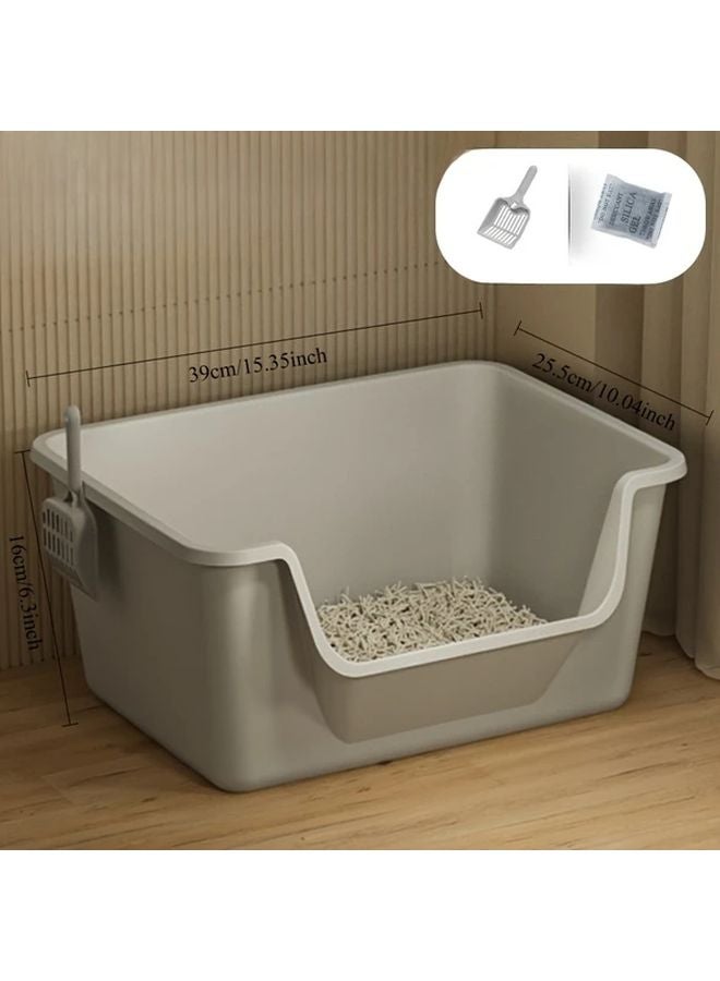 Matcha Green Semi Enclosed Cat Litter Box Splash Proof Easy Cleaning Rounded Corners - Image 5