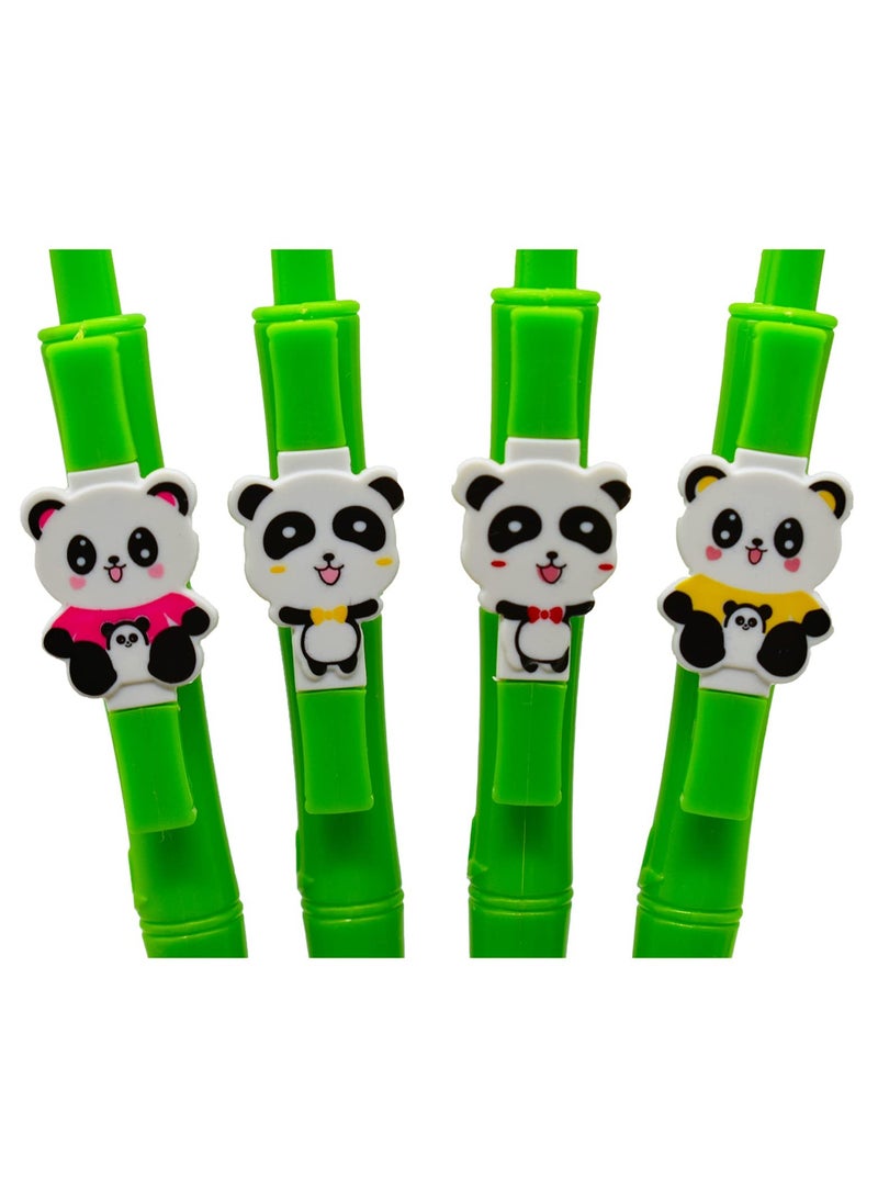 Generic 12 Cartoon Panda Gel Pens Set with Black Ink for School and Office Supplies, Perfect for Students and Writing  - Image 2