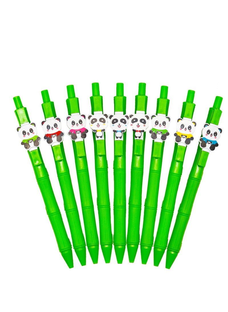 Generic 12 Cartoon Panda Gel Pens Set with Black Ink for School and Office Supplies, Perfect for Students and Writing  - Image 4