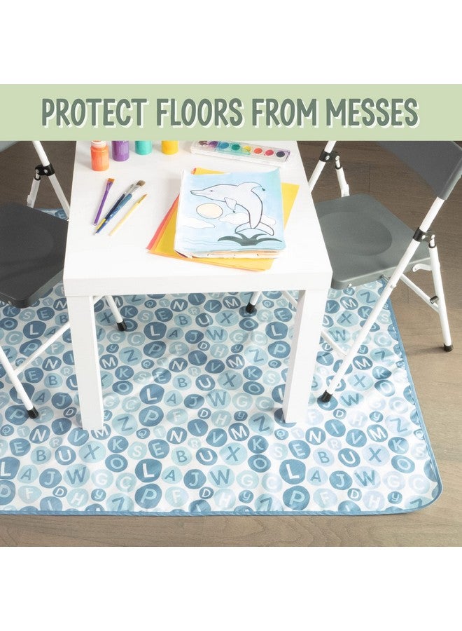 S&T INC. Baby Splat Mat For Under High Chair Water Resistant Floor Mat With Anti Skid Backing 42 Inches By 42 Inches Alphabet  - Image 4