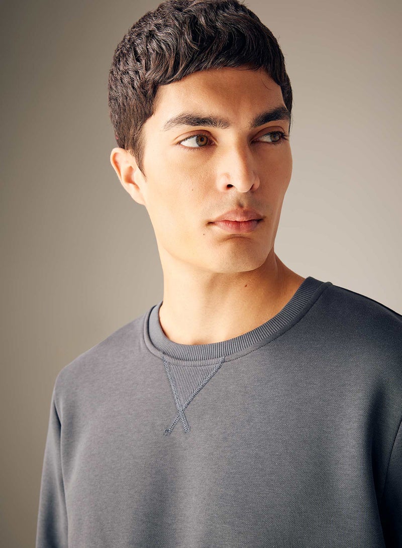 DeFacto Regular Fit Crew Neck Cotton Basic Sweatshirt  - Image 2