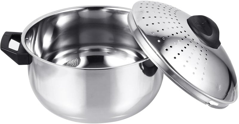 Hemoton Stainless Steel Cooking Pot Pasta Pot Noodles Cooking Pot with Strainer Kitchen Cookware 16CM/6.3inch Diameter - Image 1