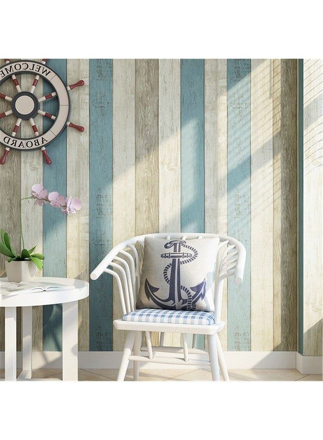 وولبين ملصقات حائط خشبية من وولبين (45 سم × 10 متر) تصميم حبيبات، مطعم خشبي بحري، تصميم، تجديد الباب، خزانة ملابس، خزانة، غرفة أطفال، ديكور مدرسة اللعب، أزرق - Image 2