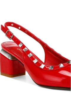 Stud Embellished Slingback Sandals in Red - pzsku/Z418C6DE6FE5C70040B53Z/45/_/1723633382/9e5c1ca3-cc2a-4f9d-b9a5-b7b33c978015