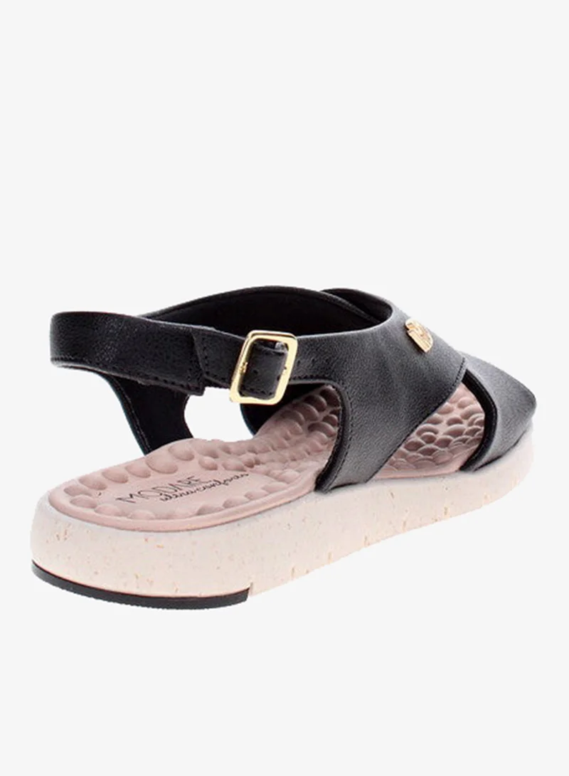 Modare Black Sandals for Women with Back Strap – Stylish & Supportive sling Back Ladies Sandals for Women | Best Price UAE